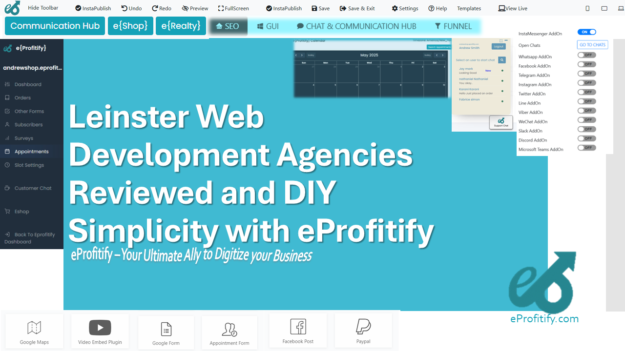 Leinster Web Development Agencies Reviewed and DIY Simplicity with eProfitify